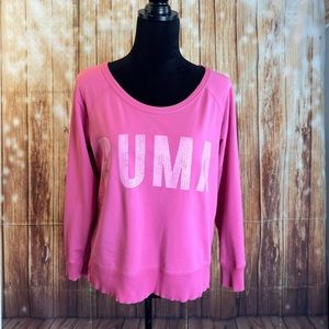 Puma Women’s Scoop Neck Long Sleeve Pullover Pink Sweatshirt Size Medium